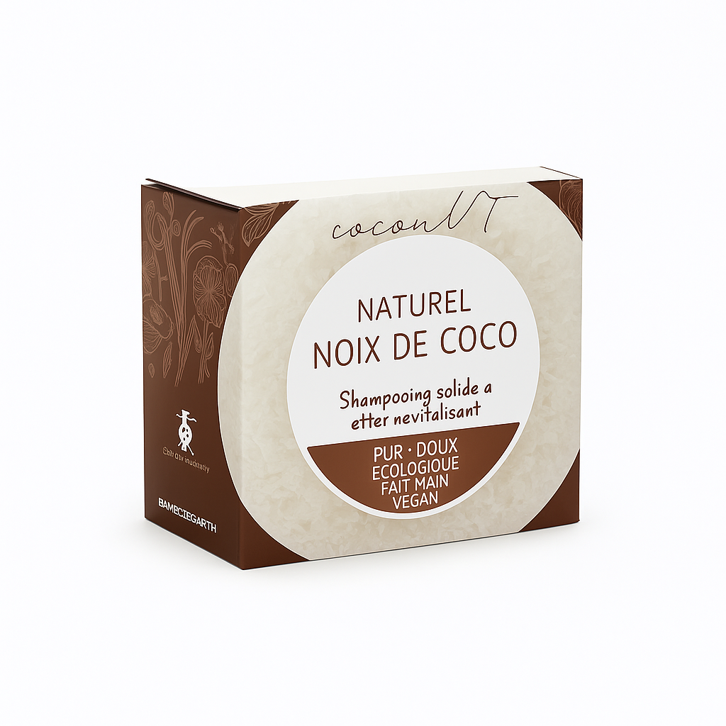 Shampooing Solide au Coco – Effet Après-Shampooing – 100 % Bio & Naturel – Zéro Déchet