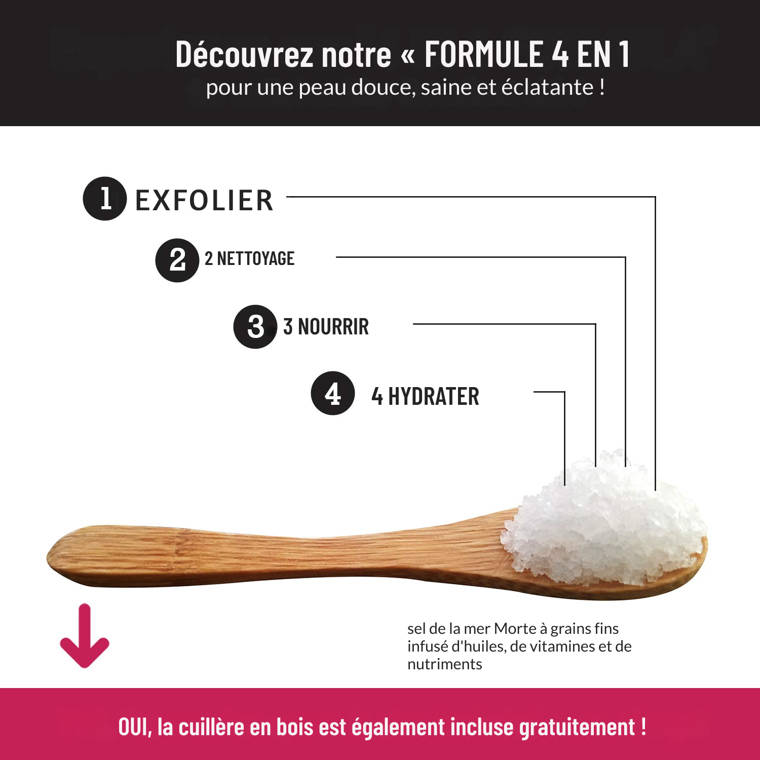 Coffret Gommage Corporel au Coco Premium – Grand Format 454g au Sel de la Mer Morte, Enrichi en Huiles Essentielles et Nutriments – Inclus : Cuillère en Bois, Gant Loofah et Savon Exfoliant à l’Avoine