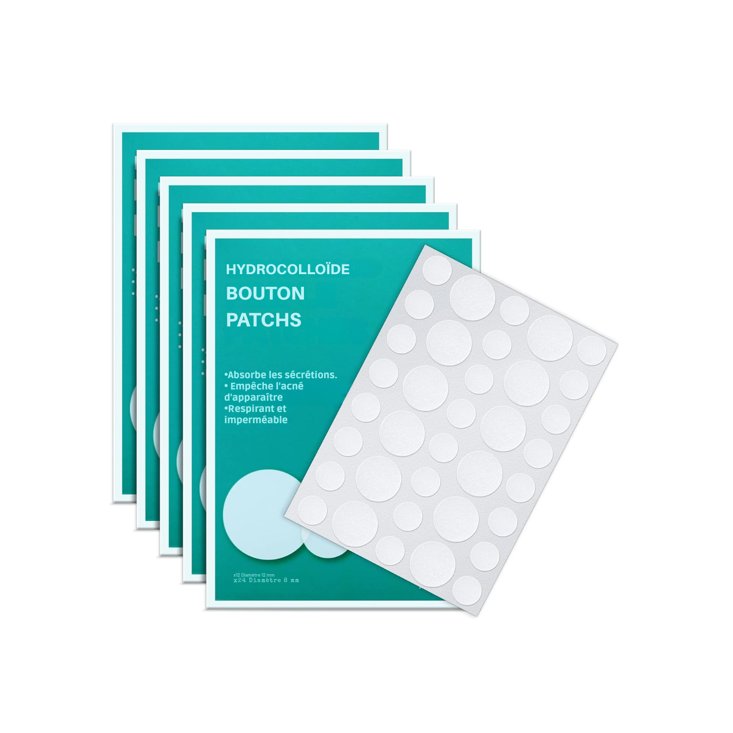 180 Patchs Anti-Boutons pour le Visage – Patchs d’Acné Invisibles en Hydrocolloïde