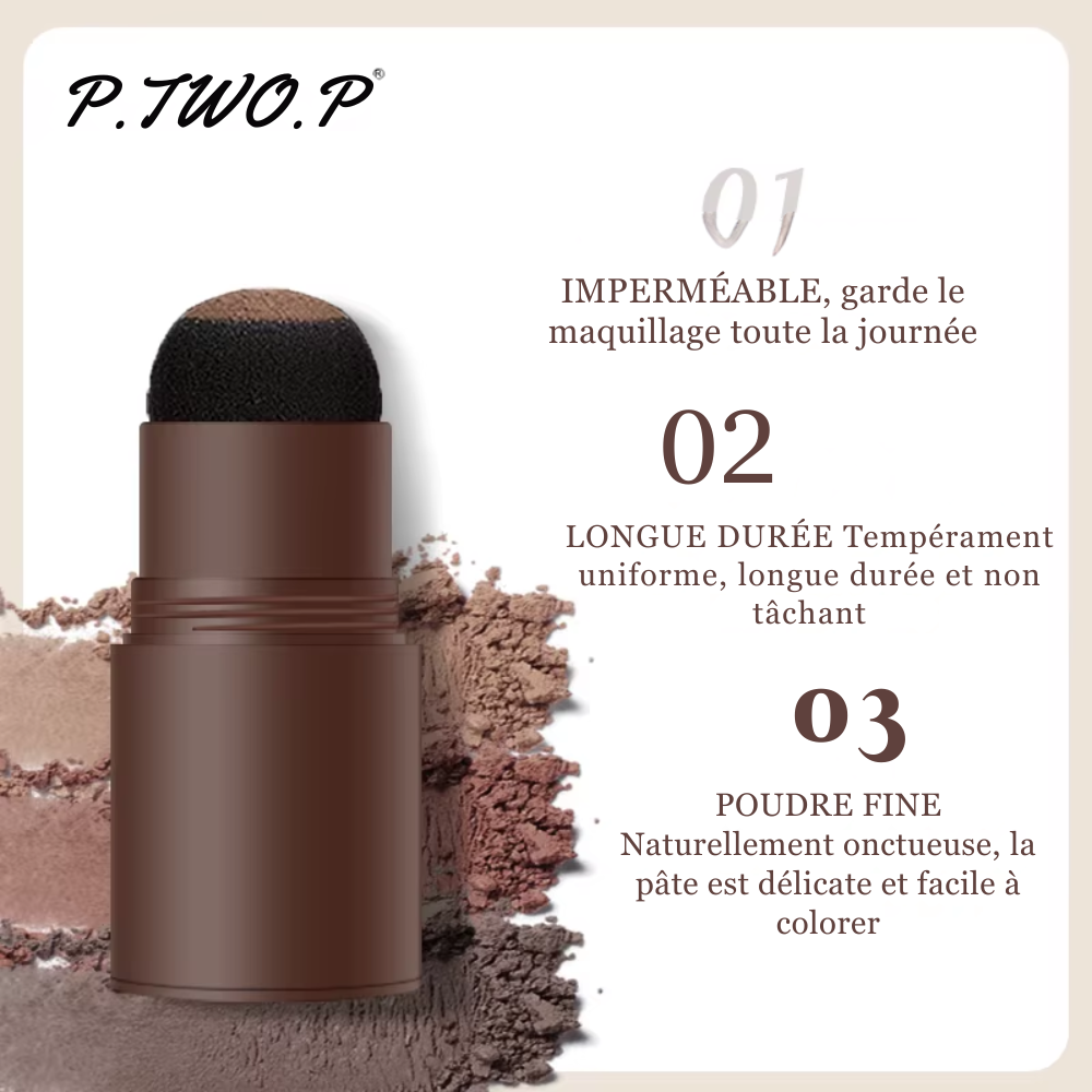 Kit Tampon à Sourcils 1 Étape avec Pochoirs et Brosse | Maquillage Sourcils Waterproof
