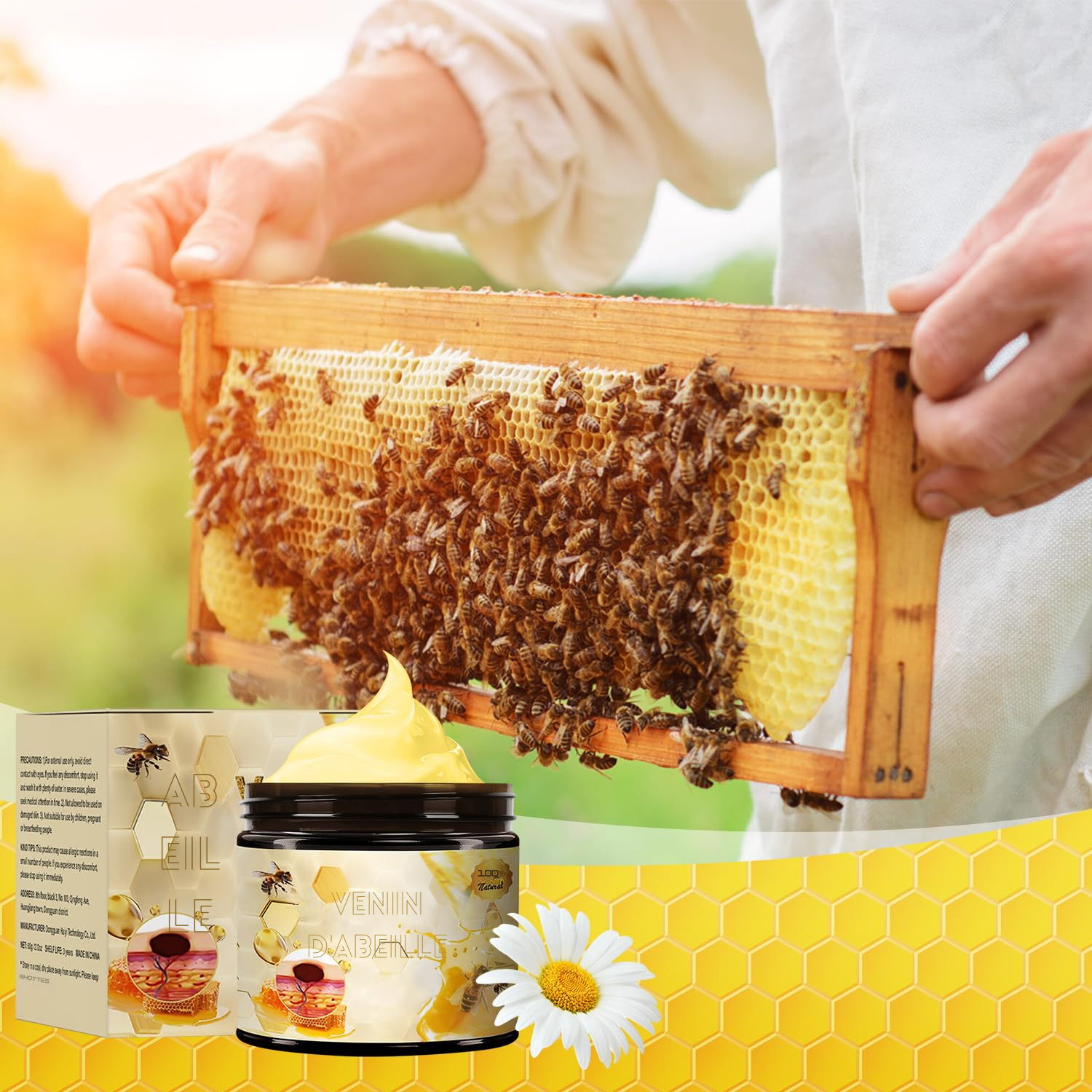 Lot de 2 Crèmes au Venin d’Abeille – Crème Réparatrice Naturelle – Hydratant Professionnel pour Tous Types de Peau