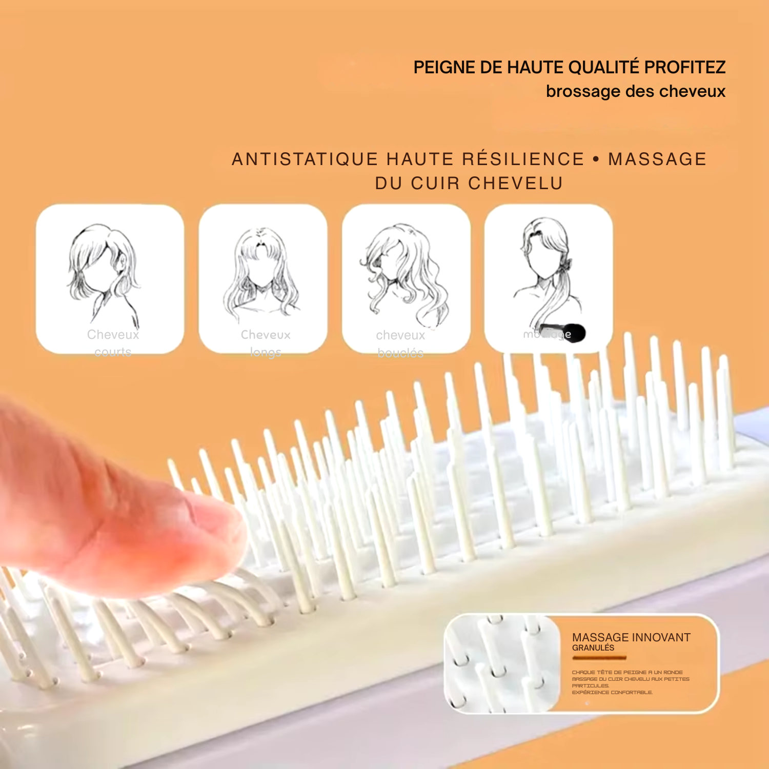 Brosse à Cheveux Magique Auto-Nettoyante Rotative – Coussin d’Air Massant & Brosse Lissante Antistatique pour Femmes