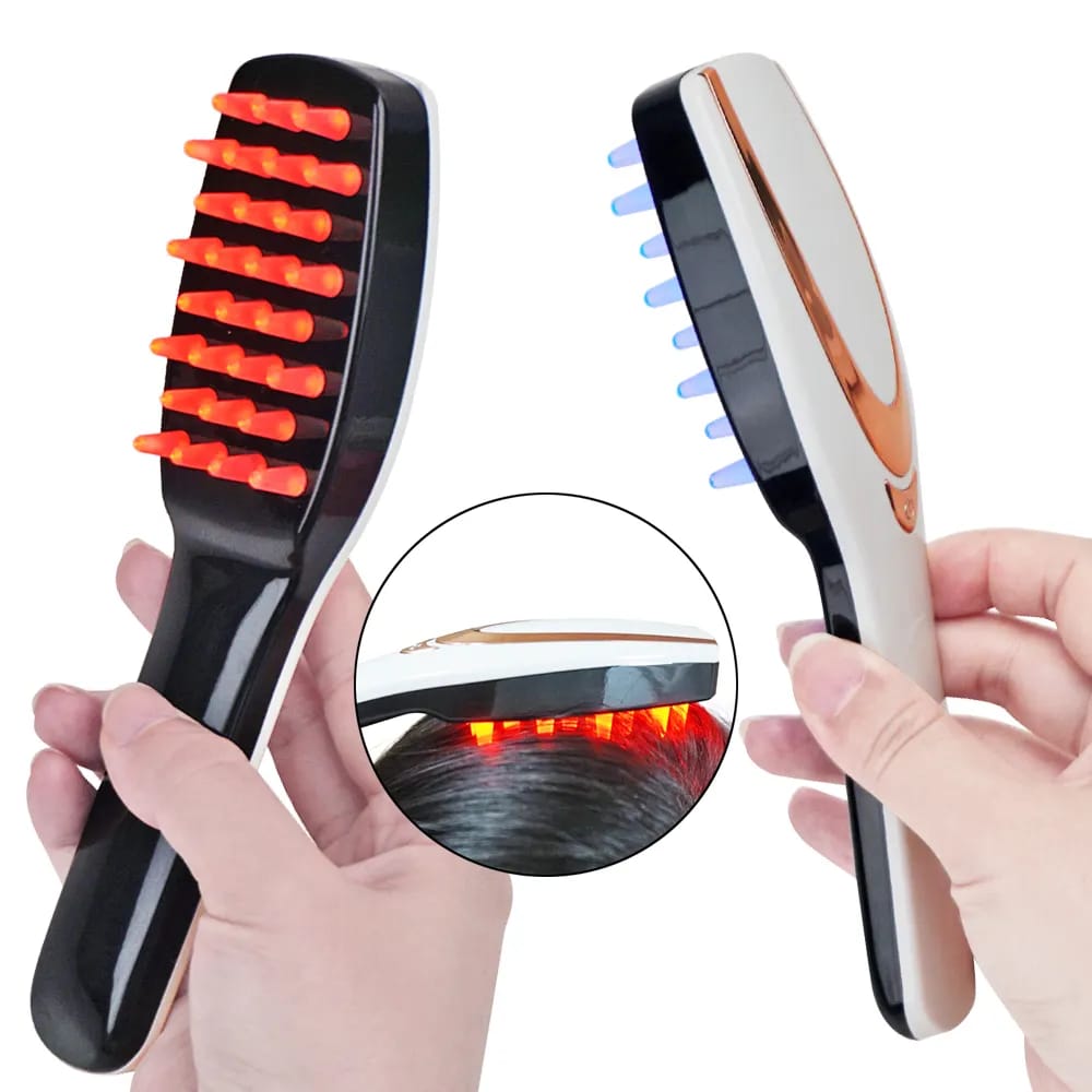 Peigne de Croissance Capillaire & Masseuse Cuir Chevelu – Laser & Brosse Intensive